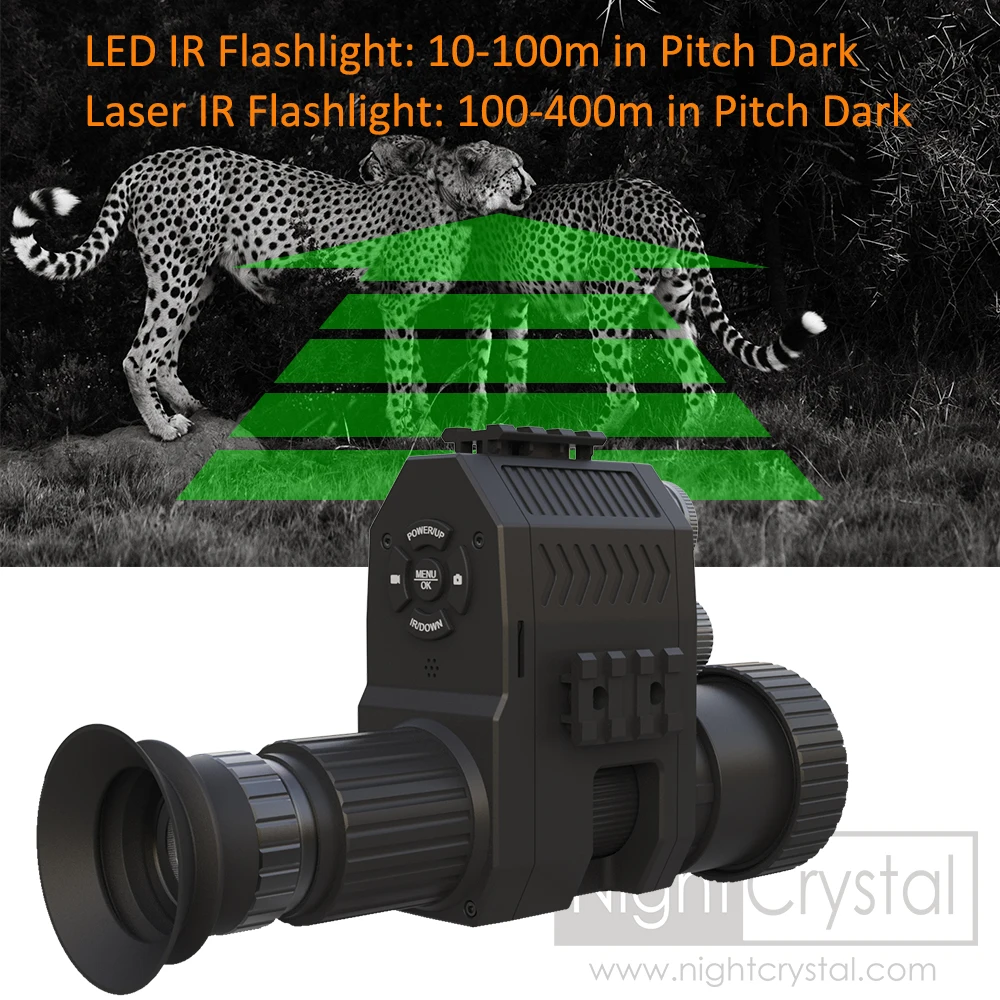 Imagem -06 - Câmera Megaorei Night Vision Scope Hunting Monocular Clip em Anexo ir Faixa de Visão de 400m 4b Nk007 Plus 1080p Integrado 850nm