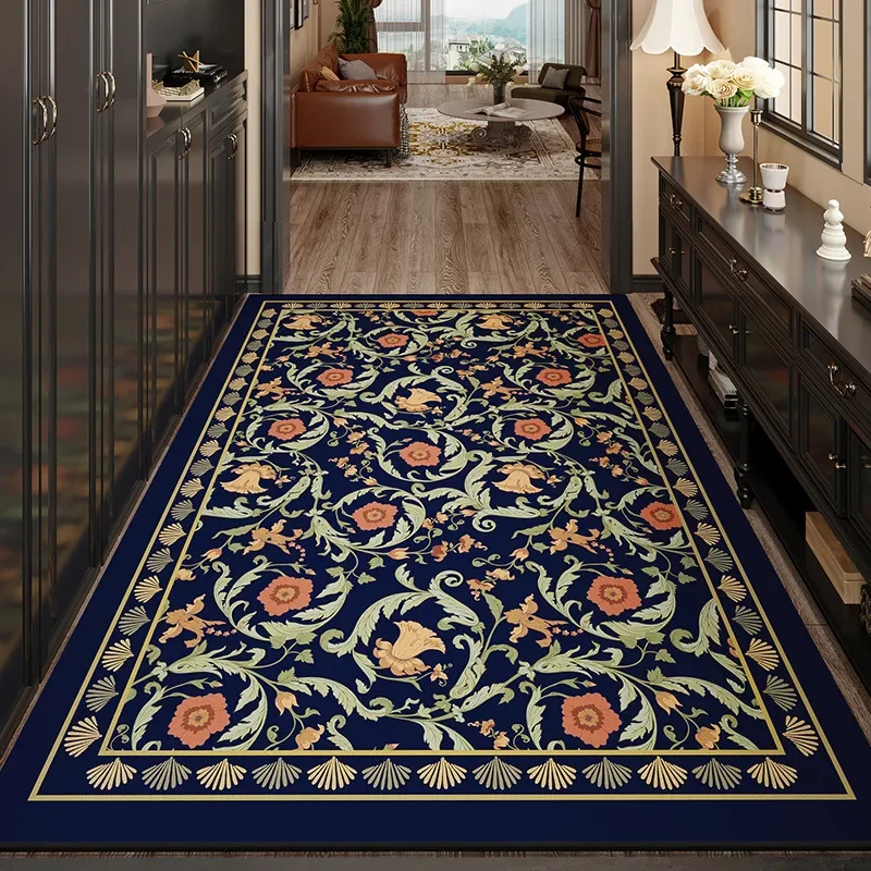 Retro Floral Non-Slip Entrance Foot Pad American Diatom Mud Porch Stain-Resistant Mat Dust Removal Floor Mats for Office Hotel
