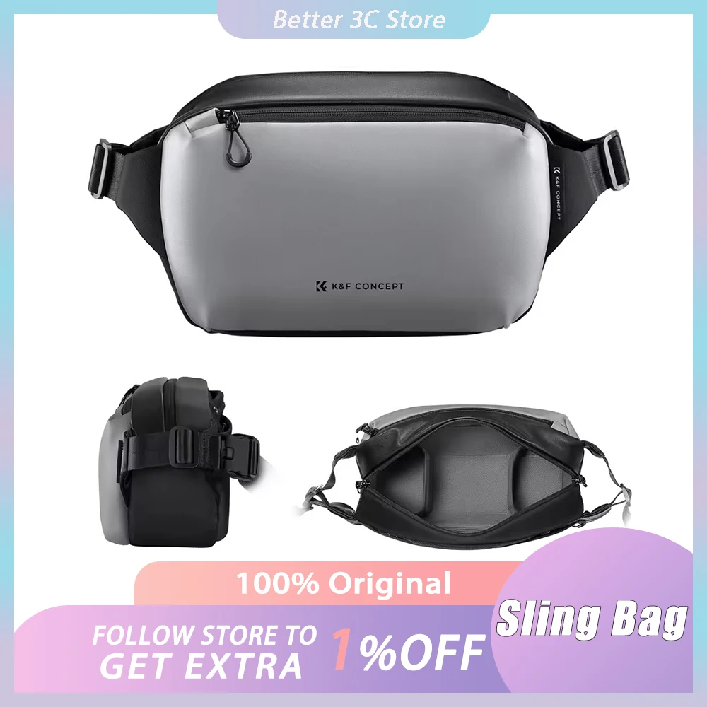 K&F Concept Alpha Sling Bag 10L Camera Accessories Bag Multi-functional Waterproof Carrying Adjustable Shoulder Bag Custom