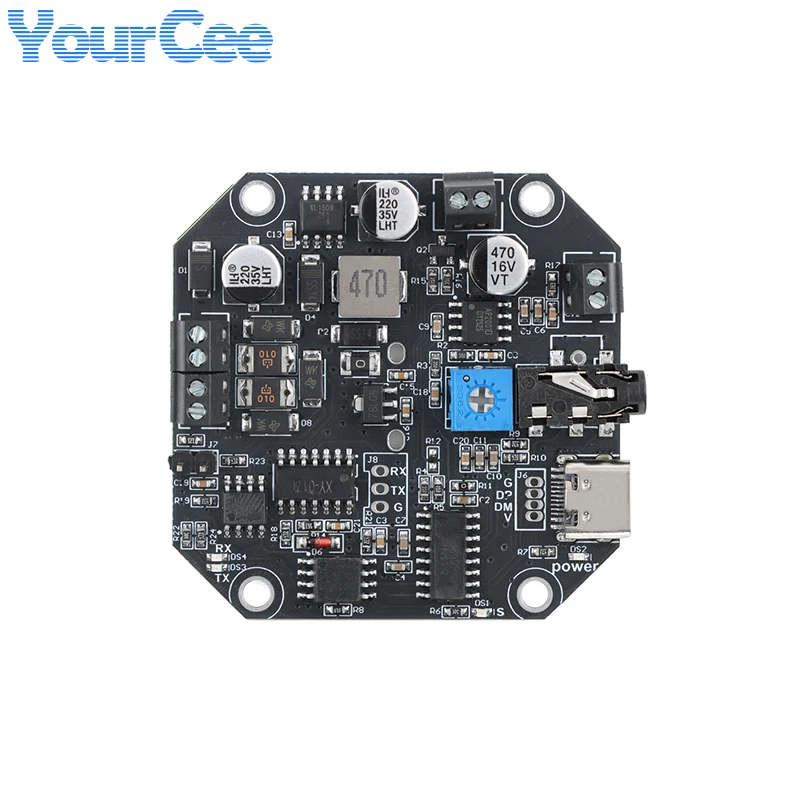 RS485 Voice Playback Module Industrial-Grade Serial Port 20W 2A MP3 WAV Audio Broadcast Board USB Download Files CX-B20F-485