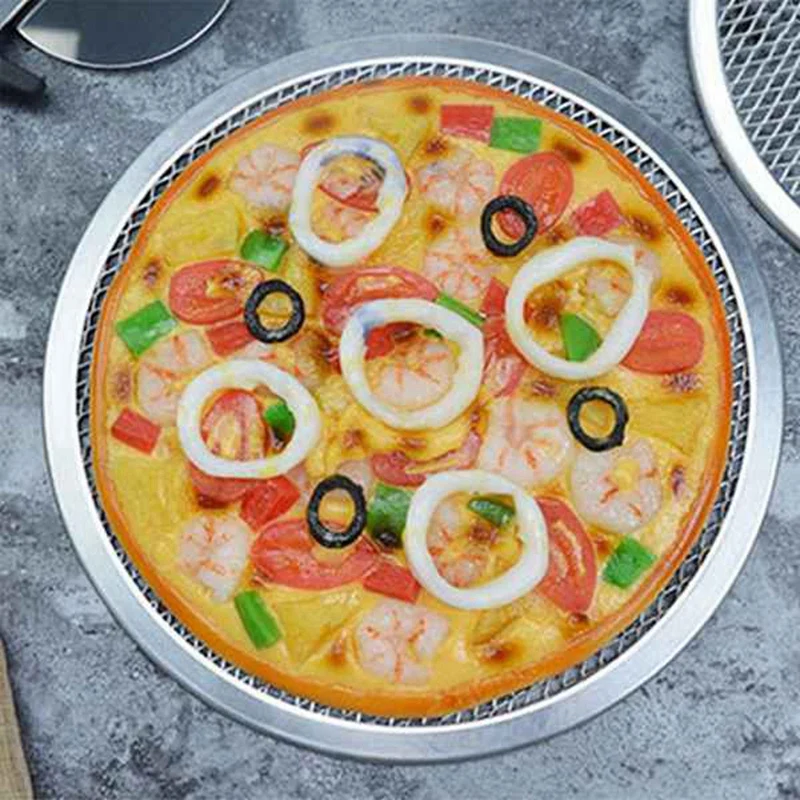 12 Inch Aluminum Pizza Screen Pizza Pan With Holes Pizza Pan,Baking Tray For Round Pizza Crisper Tray Pizza Baking Tray