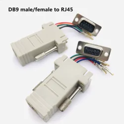 DB9 male female DB9 9PIN serial port connector to RJ45 FEMALE adapter D-SUB RS232 COM Port To LAN Ethernet Port Converter