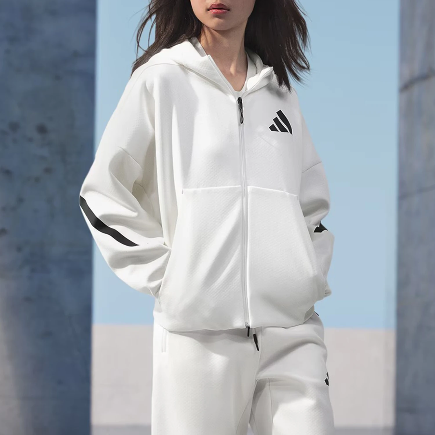 Adidas genuine W Z N E FZ women's minimalist outdoor pocket jacket JE7849
