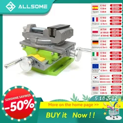 ALLSOME-Precision Vise Tabela Base giratória, Milling Precision Drilling, liga de alumínio, composto Worktable, 2 em 1