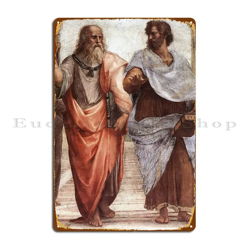 Платон и Аристотель, металлическая табличка, ржавый кинотеатр, декор для стен, дизайн кинотеатра, жестяная вывеска, плакат