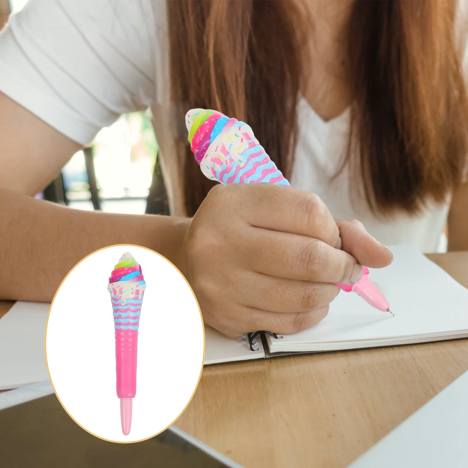 

Ice Cream Cone Gel Pens Squishy Cute Design Smooth Ink Flow Lightweight Writing Drawing Gift Stationery Ice Cream Pen