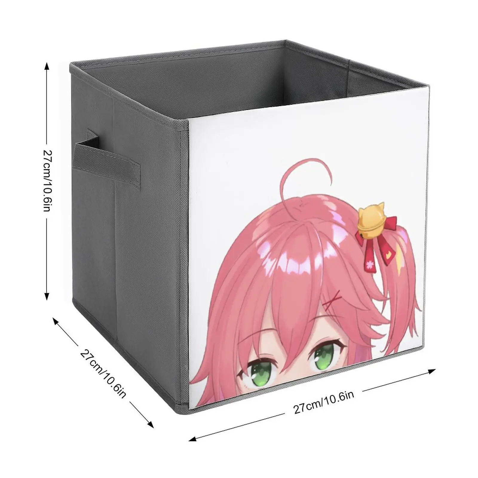 Storage Bins Elite Miko Peeking Hololive Girl Sakura Peeker Dust Proof Creative Folding Storage Box Handle on Both Sides Can Be