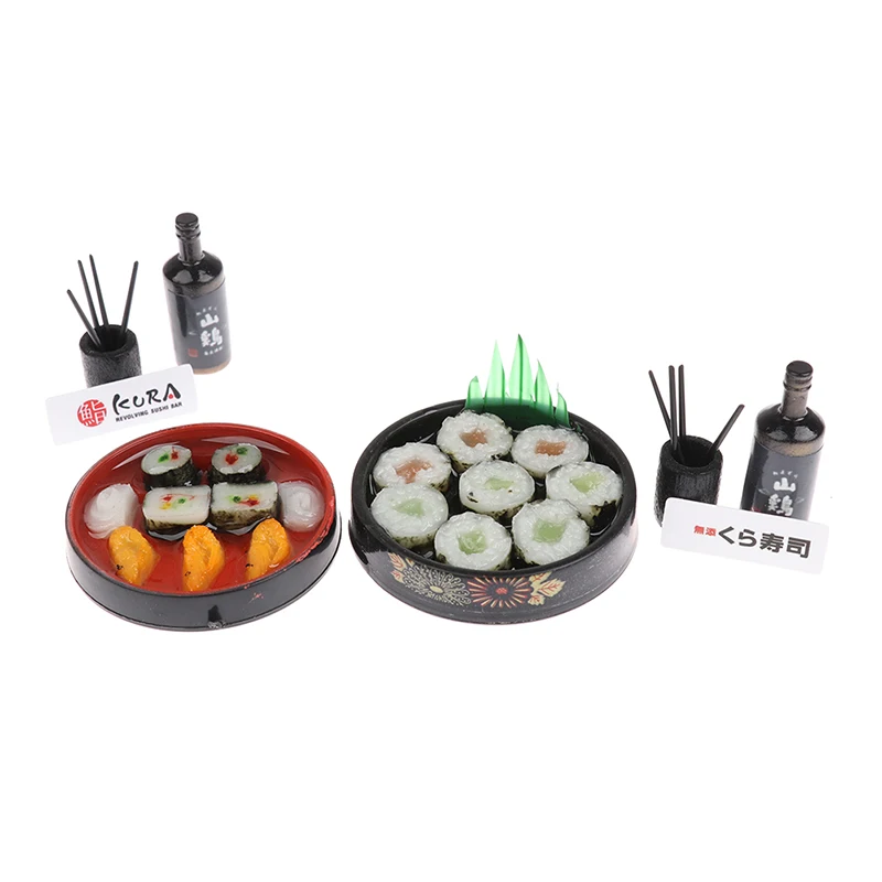 Maison de courses de riz de sushi japonais miniatures, décor de nourriture semblant