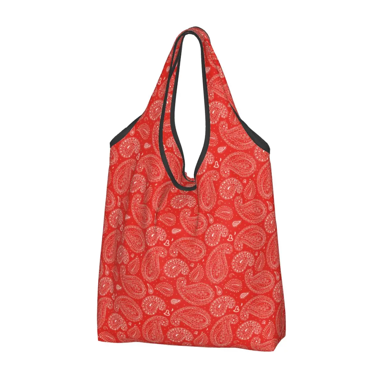 

Bandana Paisley Pattern Groceries Shopping Tote Bag Women Funny Shoulder Shopper Bag Big Capacity Handbags