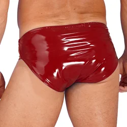 Mens Lingerie Wet Look Patent Leather Briefs Underwear Club Pole Dancing Performance Costume Elastic Waistband Sexy Underpants