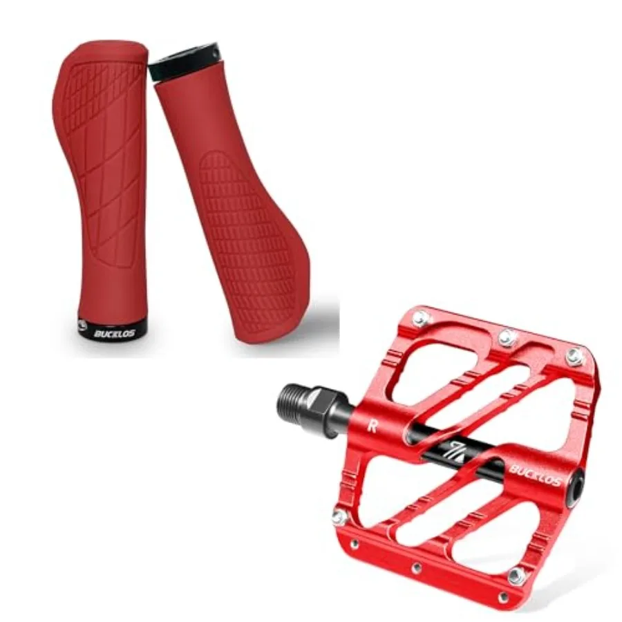 

MTB Flat Pedals Mountain Bike PedalsMountain Bike Handlebar Grips Double Lock-on Bike Grips Anti-Slip Bicycle Handle Grips Comf