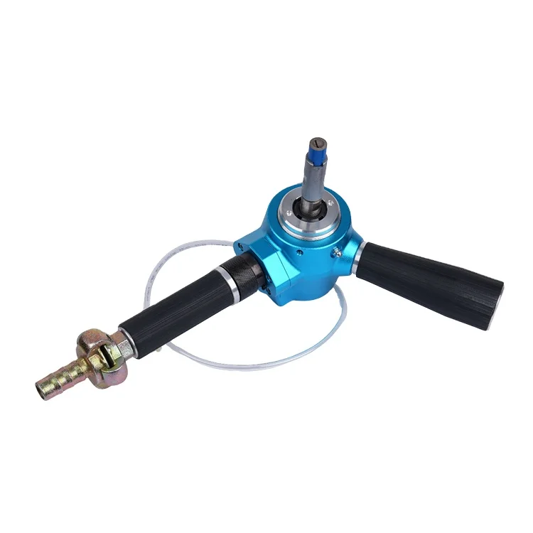 Manual portable air grinder for drill button