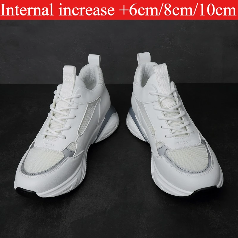 

Men's White Chunky Sneakers Casual Platform Dad Shoes Non-slip Sports Walking Shoes