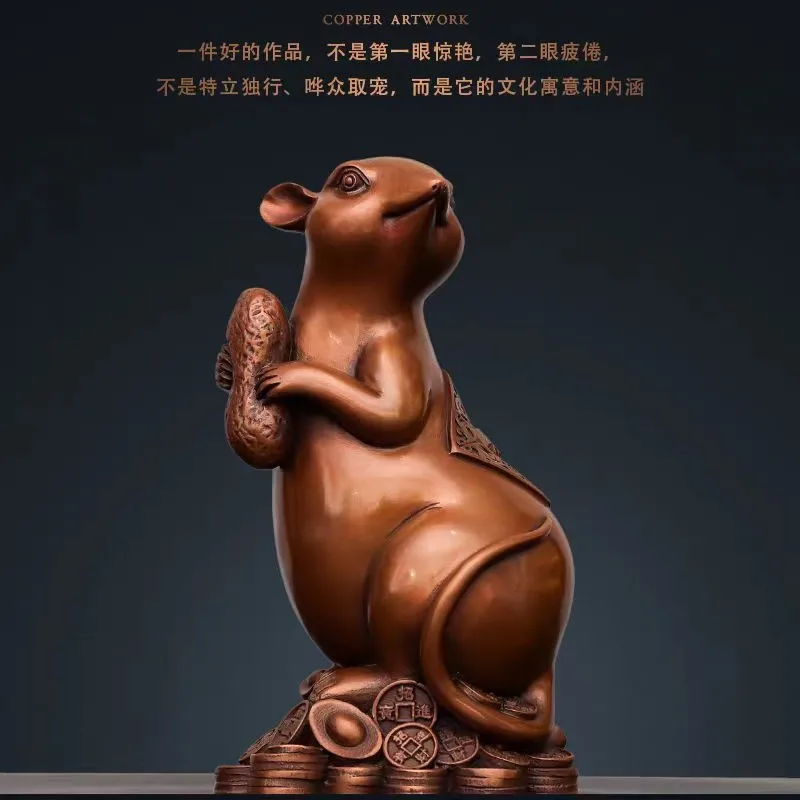 All- purple copper mouse ornament for home, zodiac , office cute fortune rat decorative craft decoration