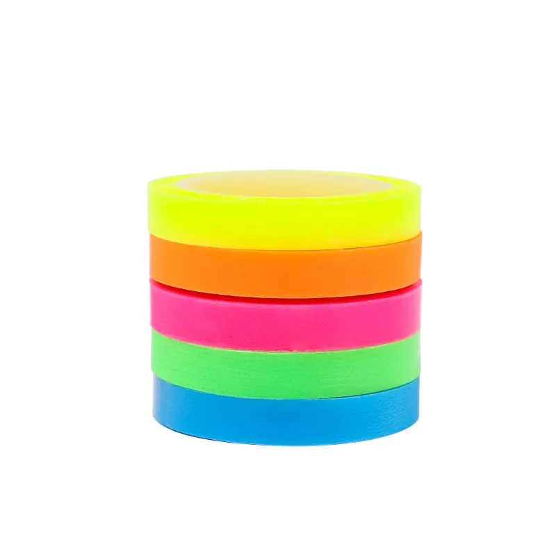 5Rolls Index Stickers Transparent Fluorescent Tape Waterproof Tabs Taking Notes Label Children Gift School Office Adhesive Tape