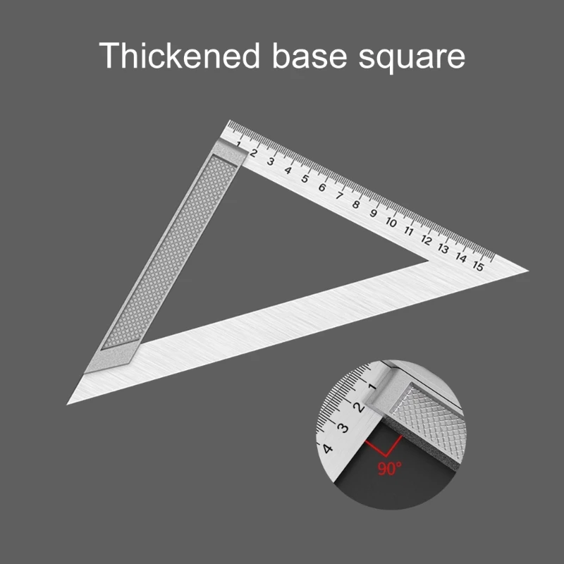 dwan 150/200/300mm Square Ruler Right Angled 90 Degree Turning Rule Woodworking