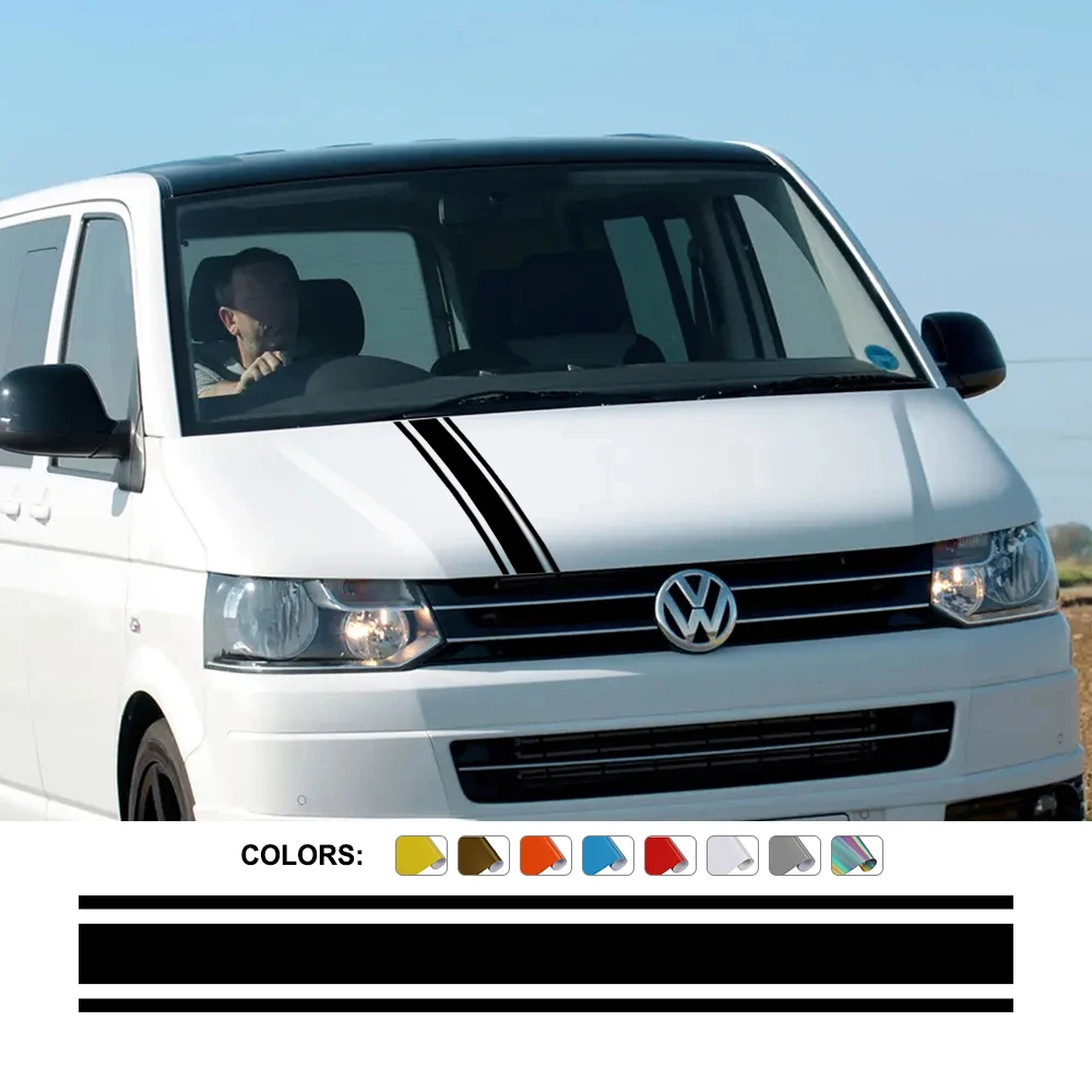 Car Hood Stickers For Volkswagen VW Transporter T6 T5 Caravelle Multivan Camper Van Bonnet Styling Vinyl Decals Accessories