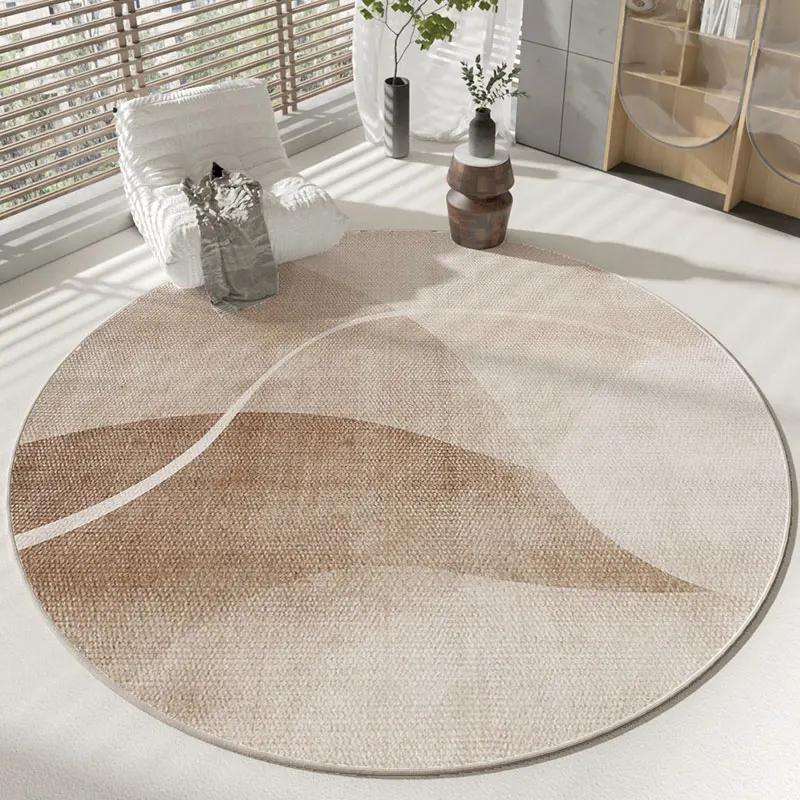 Wabi-sabi Style Round Carpet Thickened Computer Chair Anti-slip Mat Simple Carpets for Living Room Fluffy Soft Bedroom Decor Rug