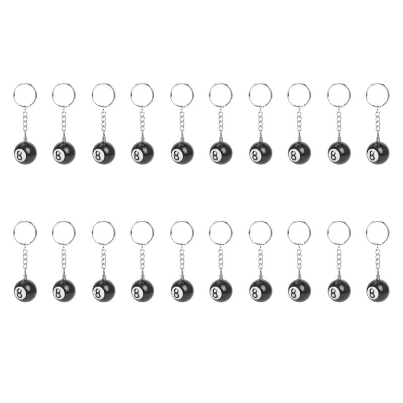 

20X Billiard Ball Key Chain Key Ring Happy No. 8