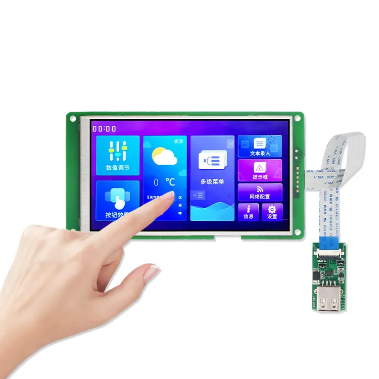 Wisecoco HMI Serial Solution 5 Inch 1280*720 Pixels Resolution 16.7M Colors Touch Screen Tft Landscape Lcd Module