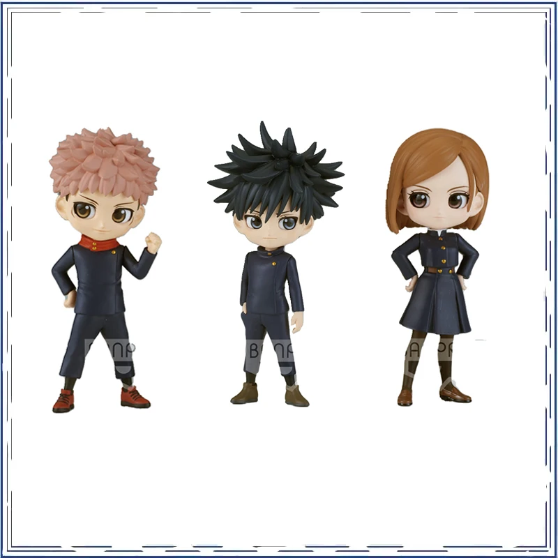 BANDAI Anime Jujutsu Kaisen Itadori Yuji Fushiguro Megumi Q Posket Petit Christmas Gifts or Collection Action Figure Model Toys