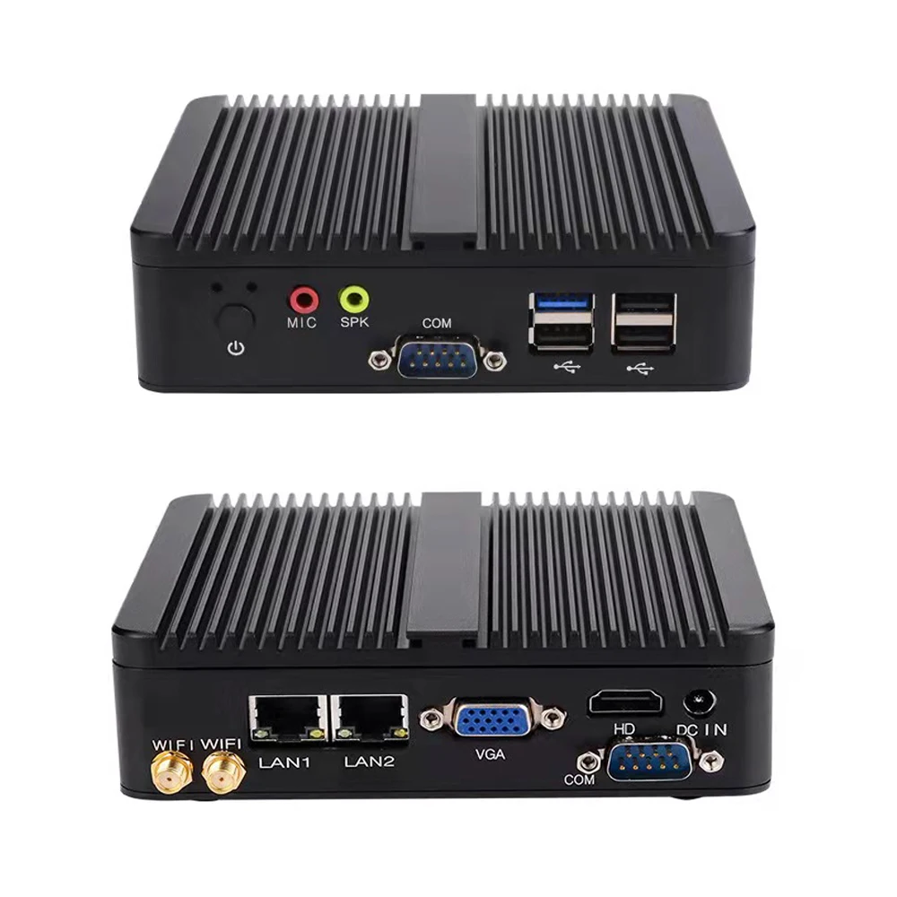 

Fanless Mini Desktop PC Intel Celeron J1800 J1900 2 Gigabit Ethernet RS232 VGA HD 4USB Industrial Mini Computer WIFI Windows10