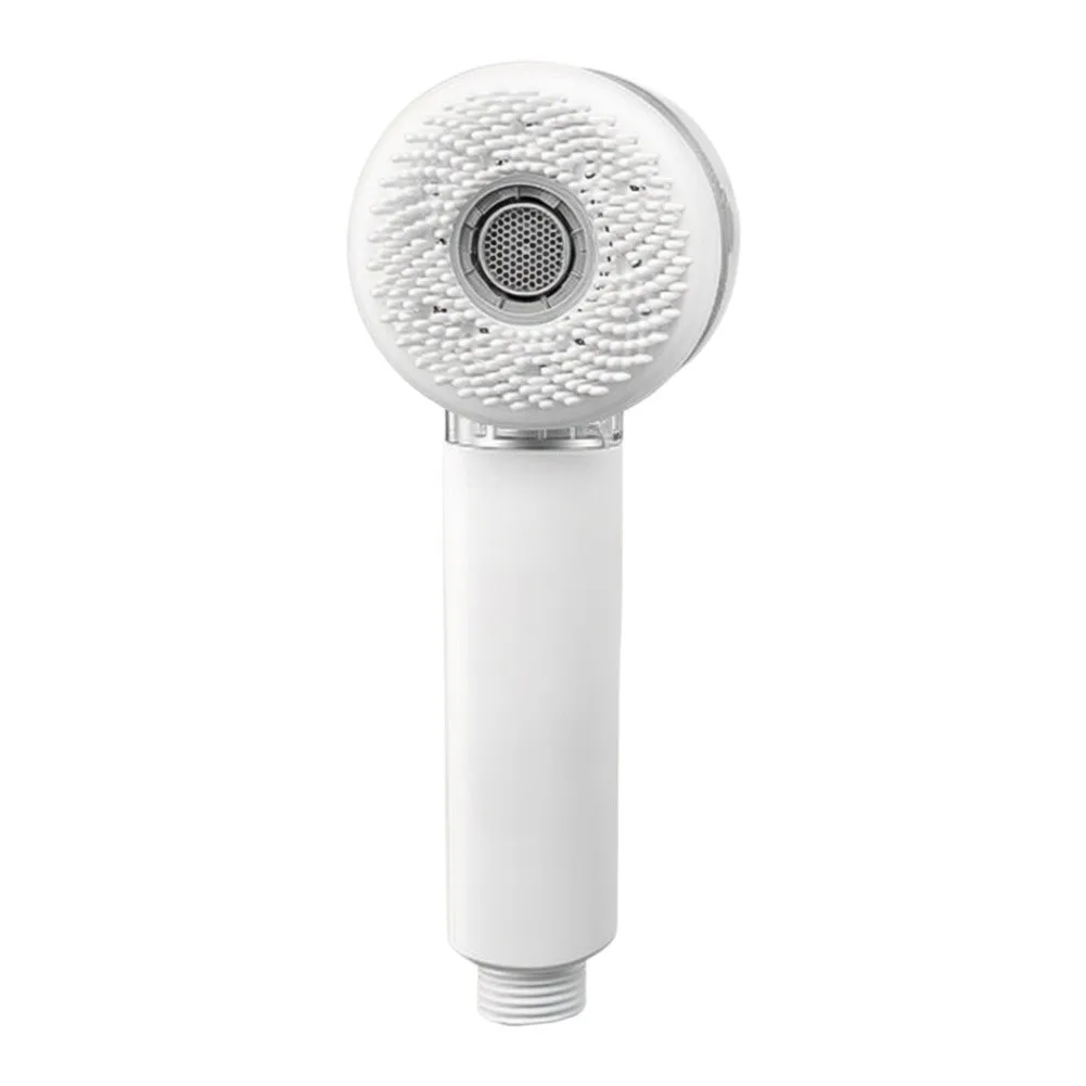 Infant Shower Head Designed for Sensitivity Soft Silicone Bristles Massage Function Two Spray Patterns ABS White