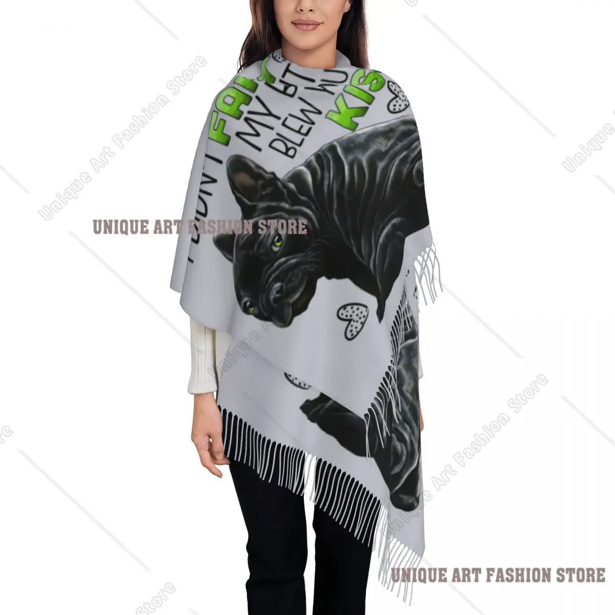 

Custom Printed Cute French Bulldog Scarf Men Women Winter Warm Scarves Funny Frenchie Pet Shawl Wrap