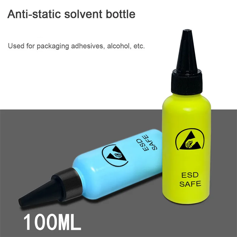 100ML Empty Alcohol Bottle Dispensing Rosin Washing Plate Water Anti-static Solvent Bottle Needle Leak-proof Mobile Phone Repair
