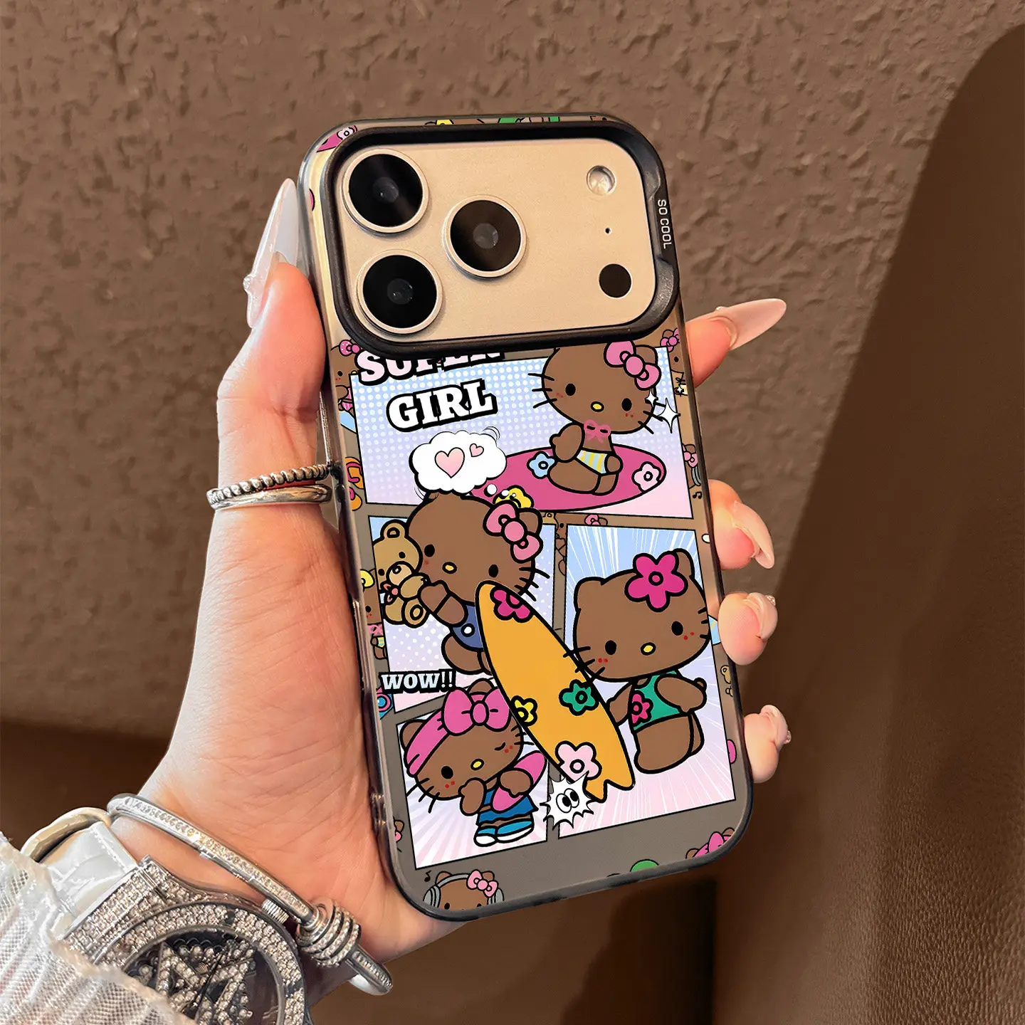 Summer Surf Hello Kitty Pattern Phone Case For iPhone 16 Air Pro Max Cases 17 15 14 13 12 11 Pro XS X XR 7 8 Plus 16E 17E Cover