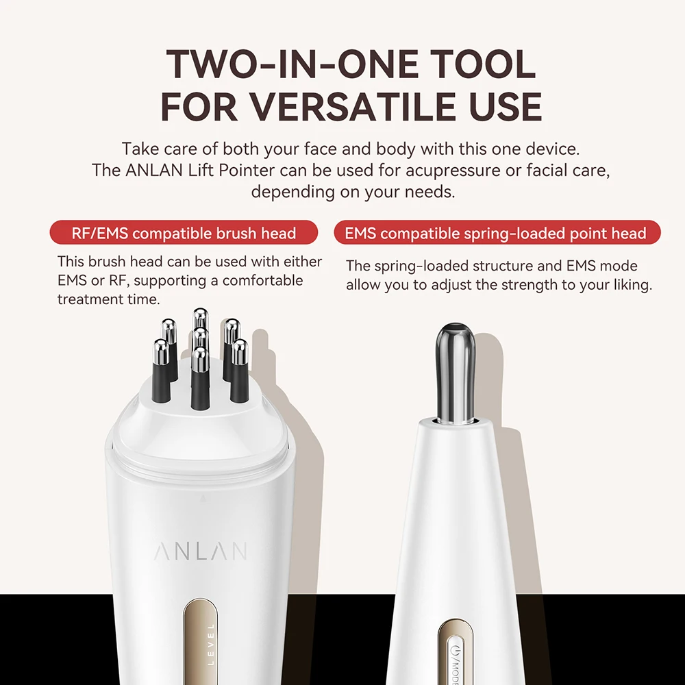 ANLAN RF Acupoint Massager Dual-head Dual-mode Design EMS Relieves Fatigue RF+EMS Skin Firming Face Skincare Beauty Device