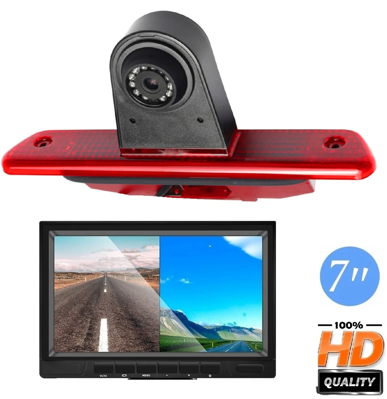 E9 HD 720P 3rd Brake Light Rear View Parking Camera +7''monitor for Fiat Scudo,Peugeot Expert,Citroen SpaceTourer Toyota ProAce