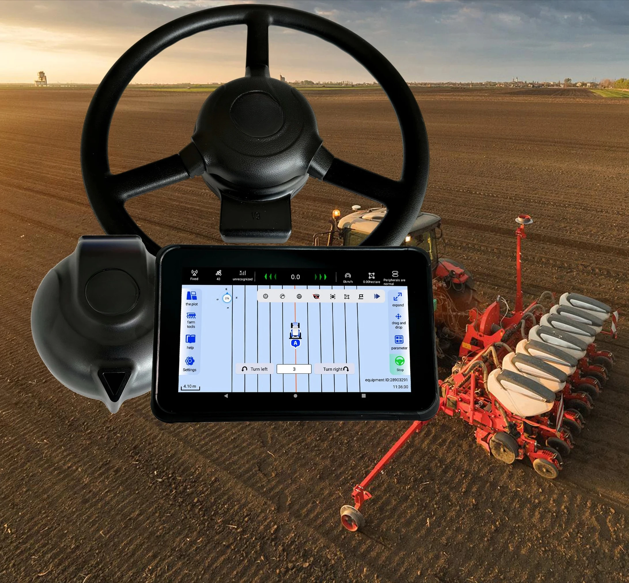 Sistem Navigasi Traktor Satelit Penuh untuk Traktor Pertanian, Sistem GPS RTK, Sistem Navigasi Autopilot Traktor