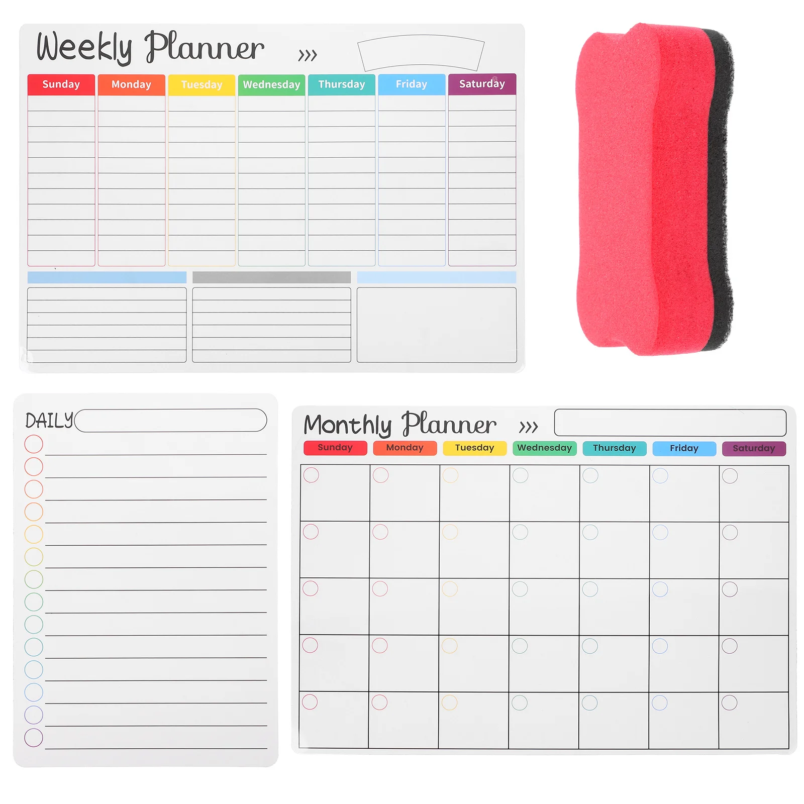 1Set سطح المكتب لوحة المسح الجاف مخطط أسبوعي المغناطيسي الثلاجة الجدار ملصق قابلة لإعادة الاستخدام مذكرة المنظم مخطط أسبوعي الثلاجة المغناطيسي #5