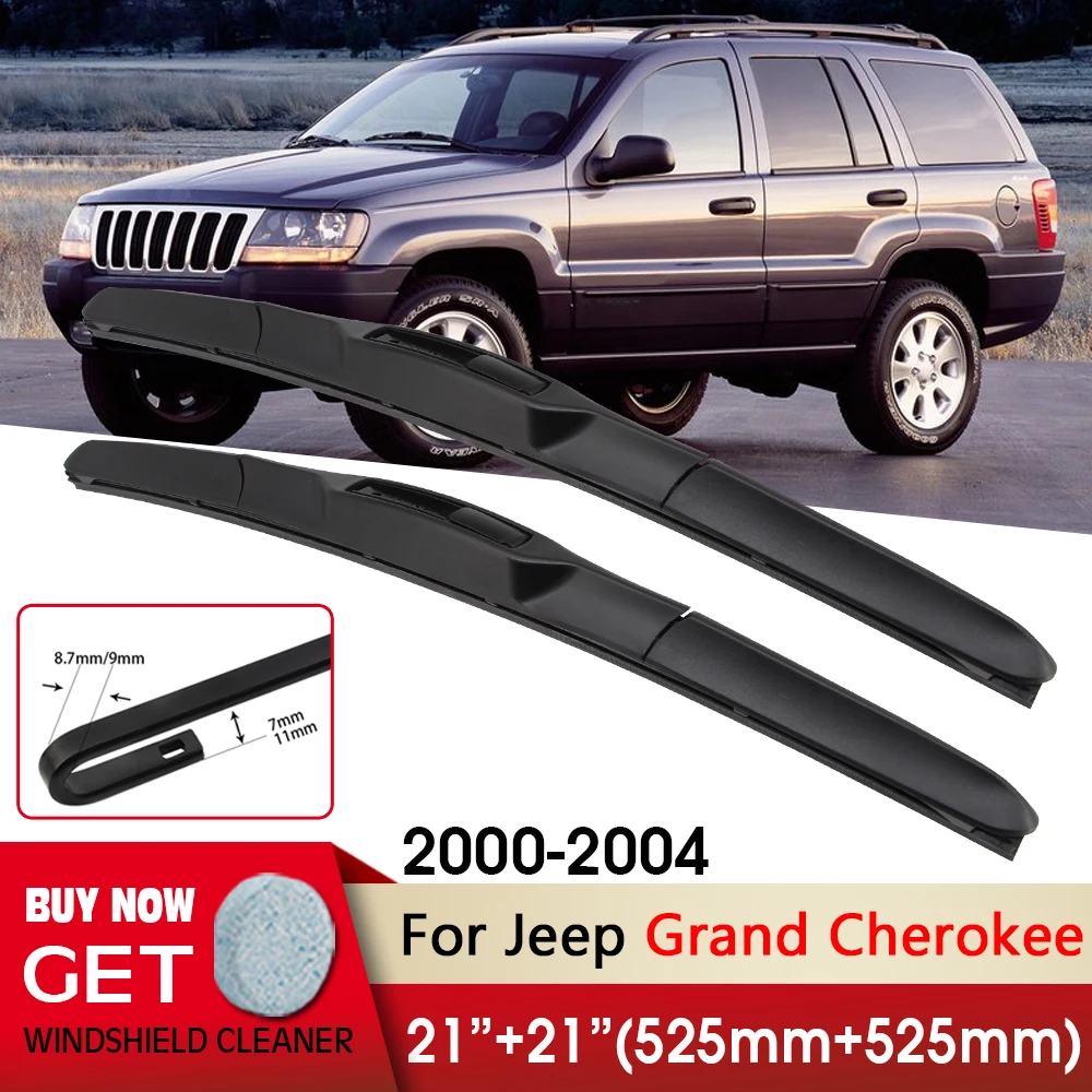 

Car Wiper RHD&LHD Front Wiper Blades 21"+21" For Jeep Grand Cherokee 2000-2004 Fit U Hook Arm Windshield Windscreen Front Window