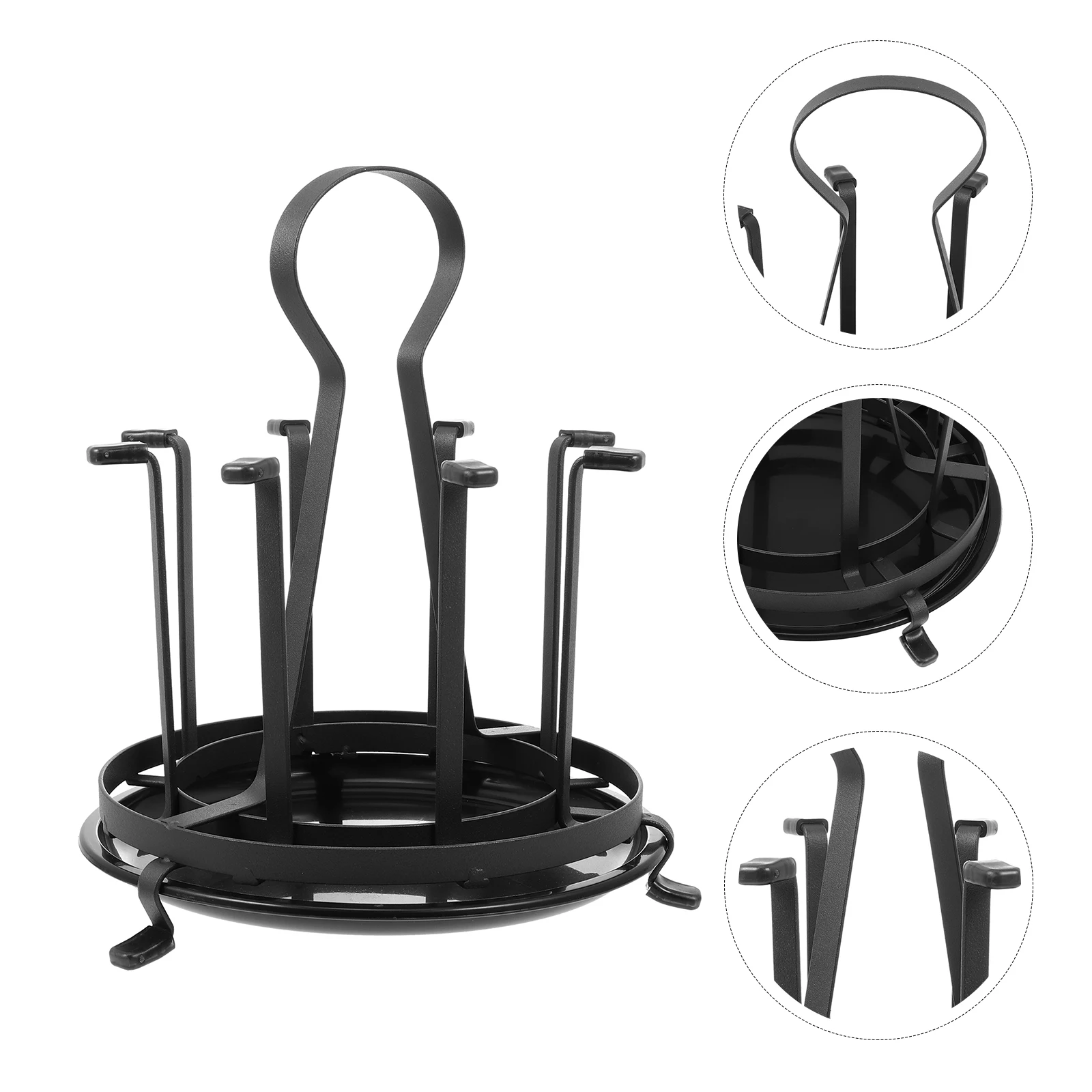 

1 Set Kitchen Glass Cup Rack 8 Hooks Space-Saving Silicone Protective Hooks Dish Drainer Stand Organizer For Home Office Hotel