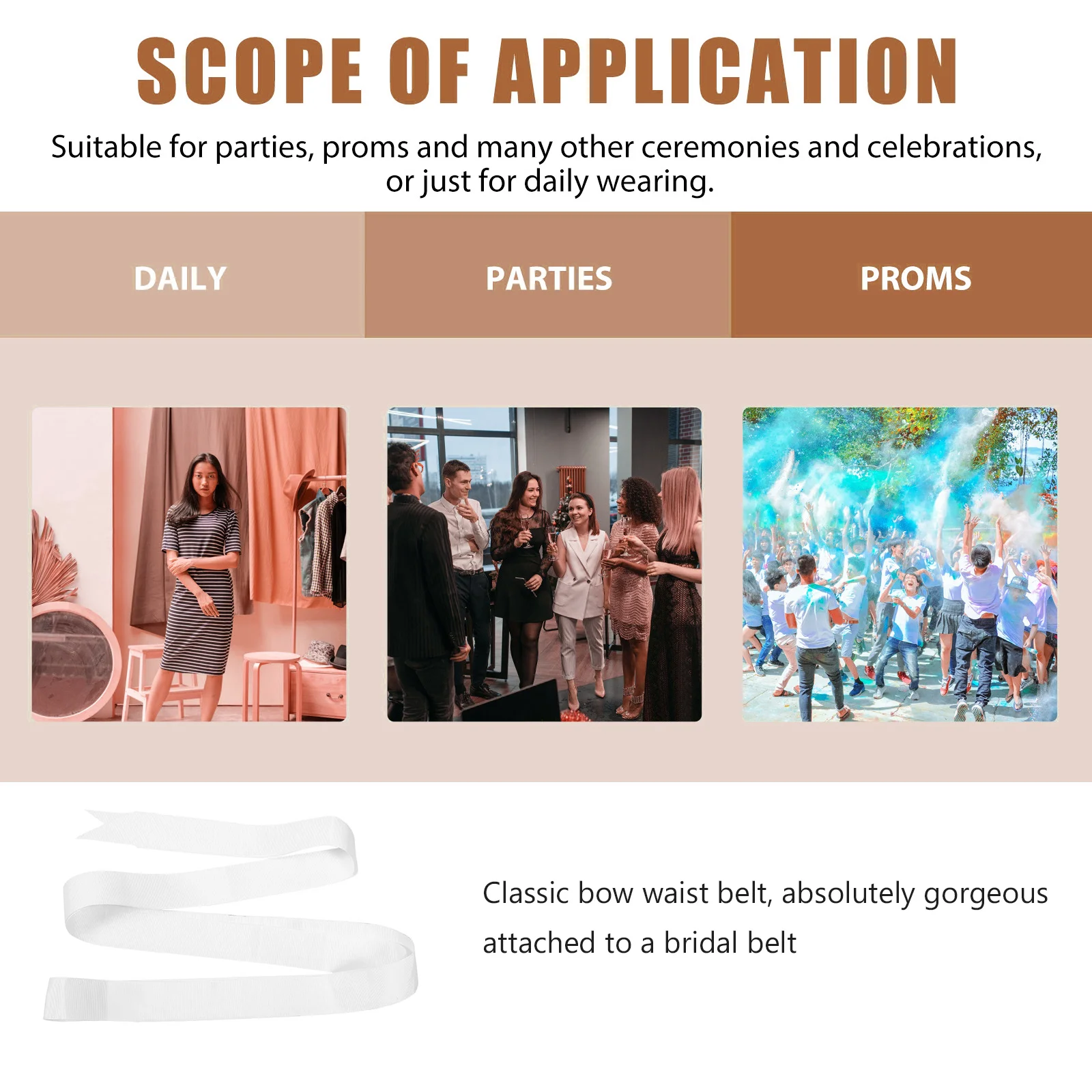 

1pc Bridal Wedding Waist Elegant Bow Bridesmaid Belt Wedding Dress Decor Bride Belt Stylish Girdle For Women Formal Party