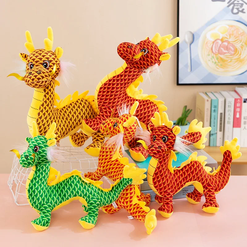 80pcs/lot Wholesale Cartoon Simulation Dragon Year Mascot Plush Toy Doll Annual Meeting Event,Deposit First to Get Discount much