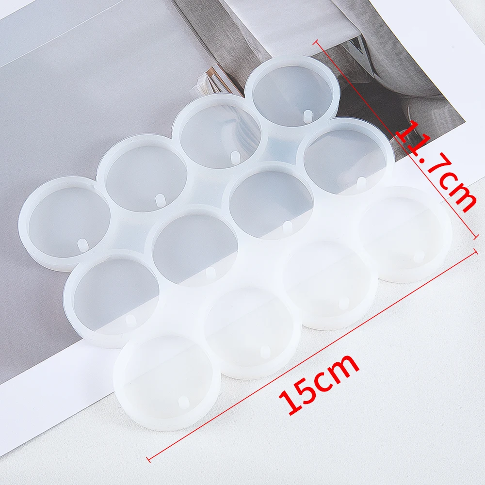 1PC Runde ovale Silikonform DIY Epoxidharzform für Schmuckherstellung Anhänger Ohrringe Schlüsselanhänger Zubehör – Detail 1