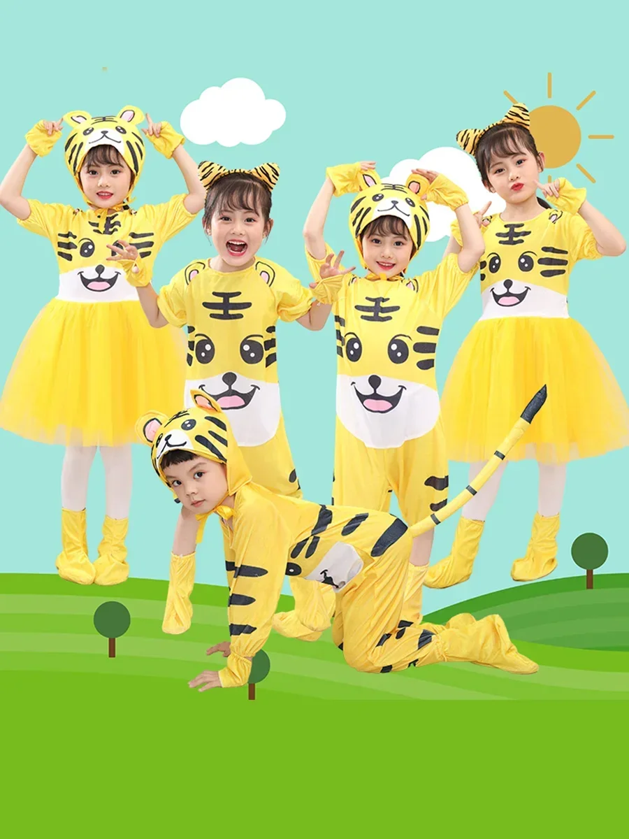 

Animal Halloween Costume Kids Girl Tiger Fancy Dress Tiger Child Costume Cosplay Costume Purim Carnival Outfit Kids Tutu Dress