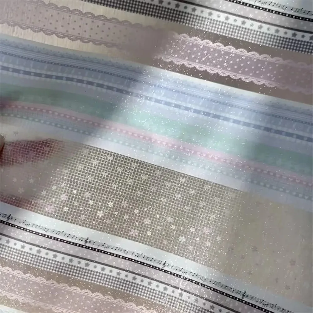 

Cute Shiny Surface Washi Tape Sweet Bow Crafts Making Masking Tape Flower Pattern PET Adhesive Tape DIY Decoration