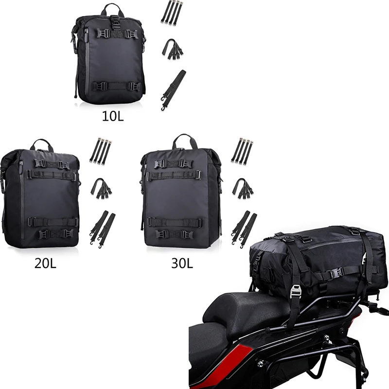 

Motorcycle Rear Seat Package Pannier Bag 10/20/30L Waterproof Large Capacity Motorbike Seat Back Saddle Luggage Travel Handbag