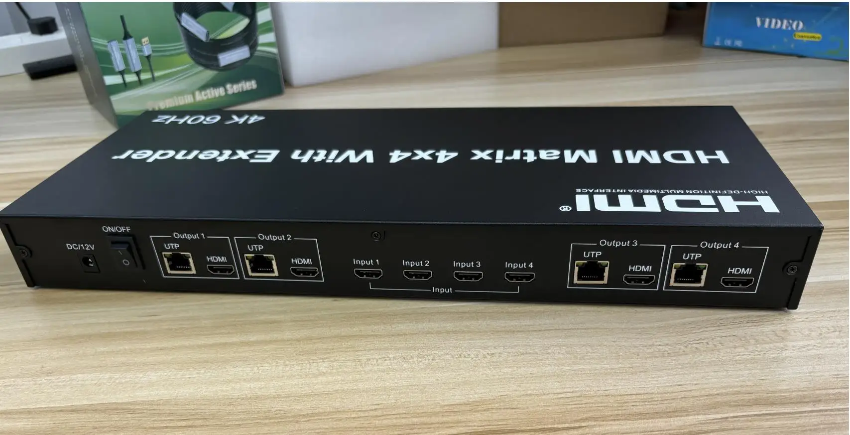 4K 60Hz 4x4 Matrix HDMI2.0 Matrix Extender Via Cat5e Cat6 Rj45 Ethernet Cable Video Switch Splitter 4 in 4 Out 8 Channel Display