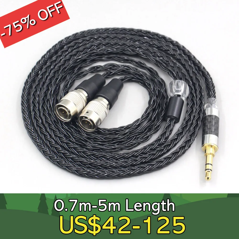 16 Core 7N OCC Black Braided Earphone Cable For Mr Speakers Alpha Dog Ether C Flow Mad Dog AEON Headphone LN007429