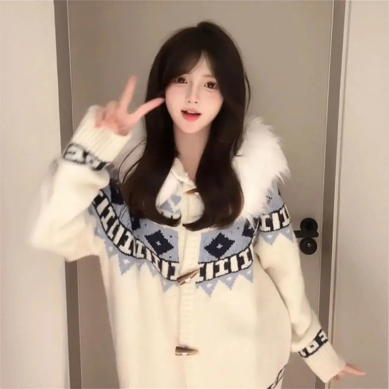 

Cardigans Vintage Korean Style Sweaters Womens Spring Lining Slit Varsity Open-Front Sleeve Lace Romantic Kintwears High-Grade