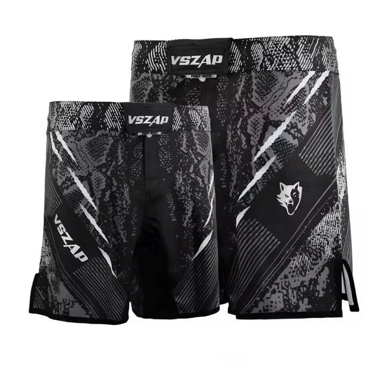 

VSZAP Gold Silver Stripe Martial Arts Training Shorts for Boxing Jiu-Jitsu Fighting Casual Sports Fighting Training Shorts