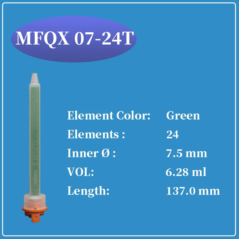 

Статический миксер MFQX07-24T Quadro для двухкомпонентного статического миксера F Картриджи 50 шт.