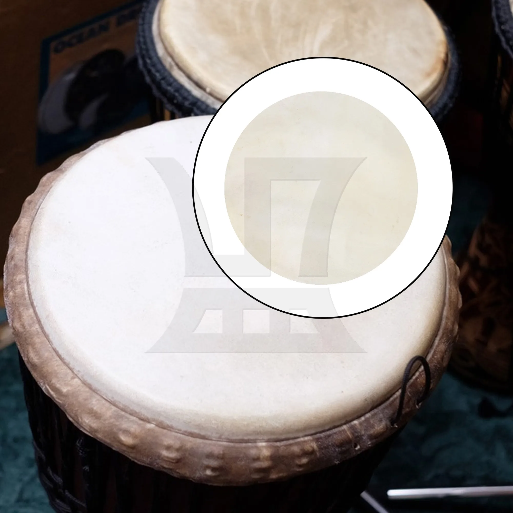 Yibuy 1 مجموعة من 2 قطعة رأس الطبل الأفريقي 13.78 بوصة، ليس من السهل الخروج من اللحم، مع كماشة تثقيب دوارة #4