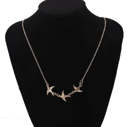 Punk Girl Necklace 2025 Fashion New Wild Temperament Simple Three Bird Necklace Women's Clothing Sale Tourquoise Necklace