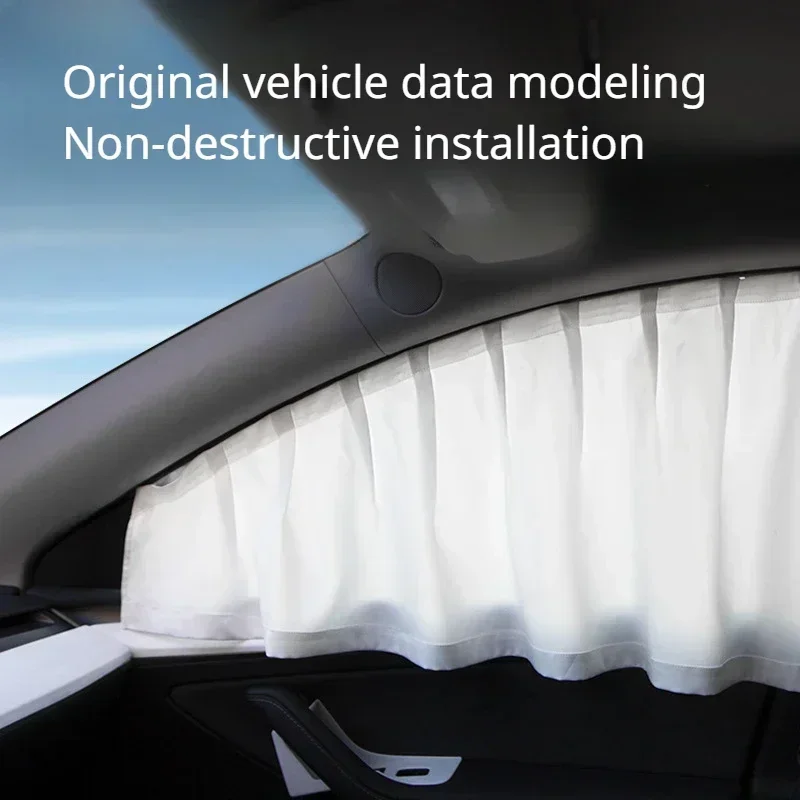 

Солнцезащитный козырек на окно автомобиля для Tesla Model Y/3/3 Highland 2024 2025, занавеска с защитой от ультрафиолета, тканевый солнцезащитный козырек на боковое окно
